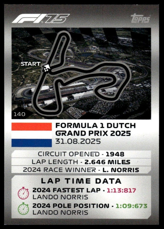 Turbo Attax 2025 #140 Dutch Grand Prix front