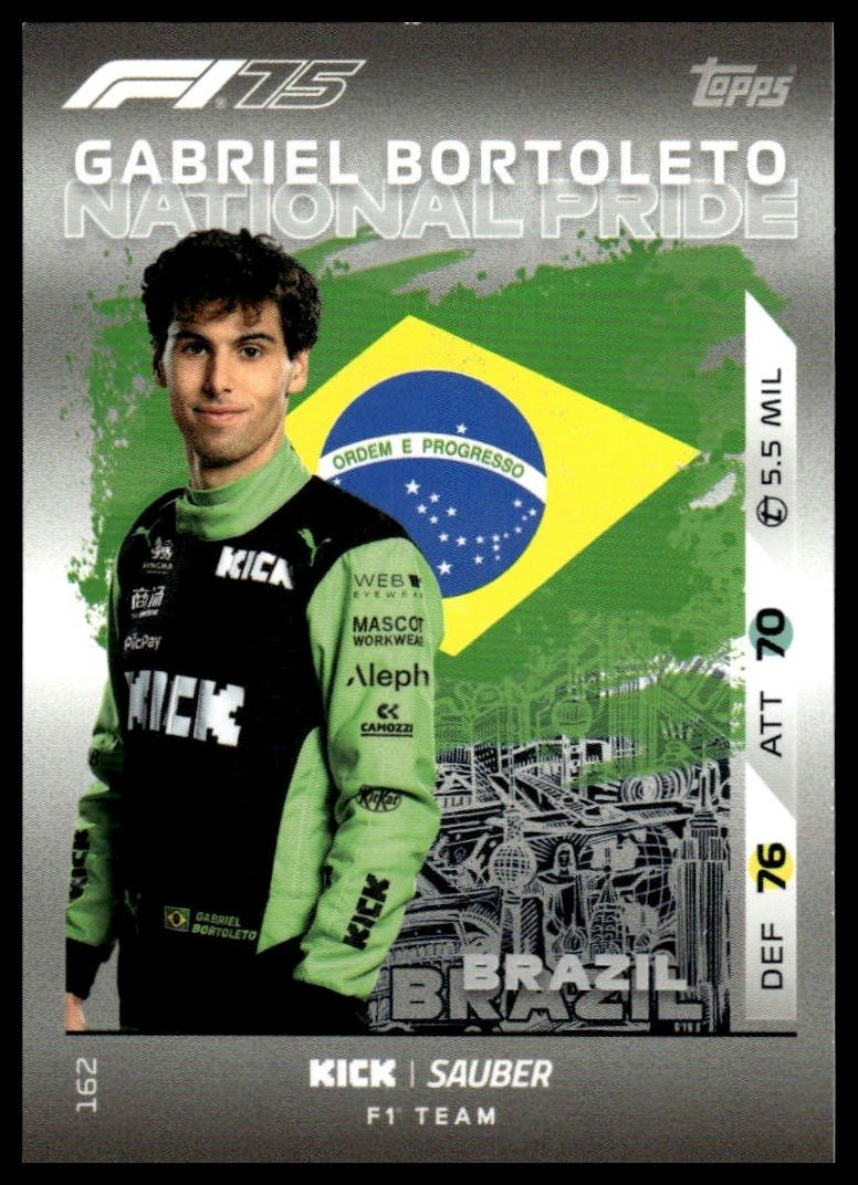 Turbo Attax 2025 #162 Gabriel Bortoleto front