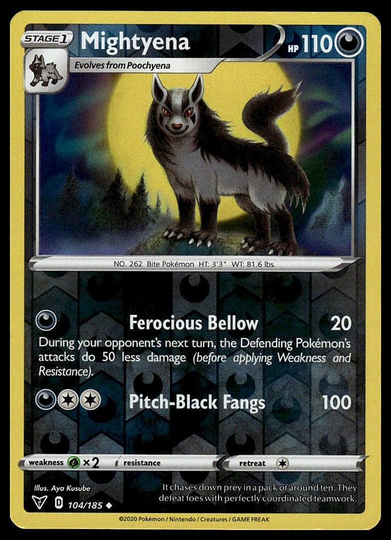 Pokémon – Mightyena 104/185 – Vivid Voltage – Reverse Holo – front