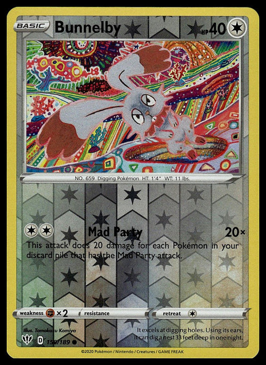 Pokémon – Bunnelby 150/189 – Darkness Ablaze – Reverse Holo – front