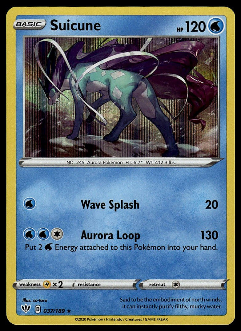 Pokémon – Suicune 037/189 – Darkness Ablaze – Rare – front