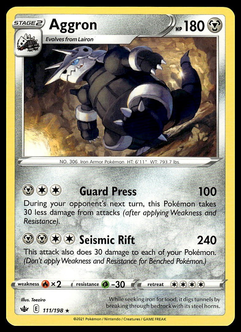 Pokémon – Aggron 111/198 – Evolving Skies – Rare – front