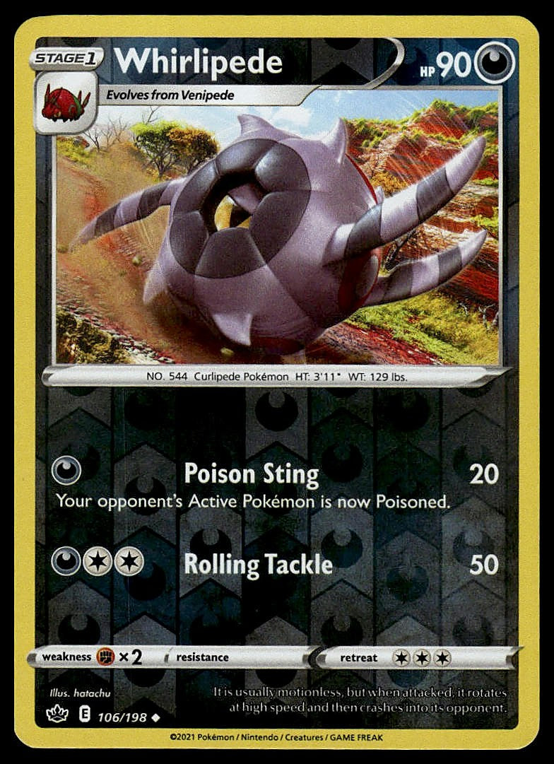 Pokémon – Whirlipede 106/198 – Evolving Skies – Reverse Holo – front