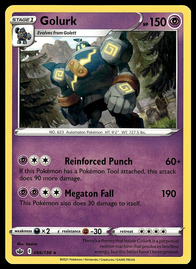 Pokémon – Golurk 066/198 – Evolving Skies – Rare – front