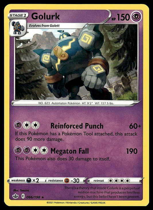 Pokémon – Golurk 066/198 – Evolving Skies – Rare – front