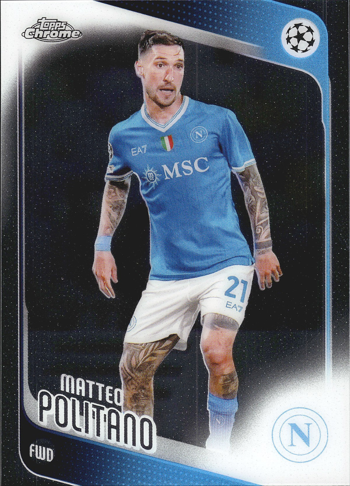 2025-26 Topps Chrome UEFA Club Competitions #7 Matteo Politano – SSC Napoli – front