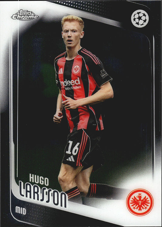 2025-26 Topps Chrome UEFA Club Competitions #36 Hugo Larsson – Eintracht Frankfurt – front
