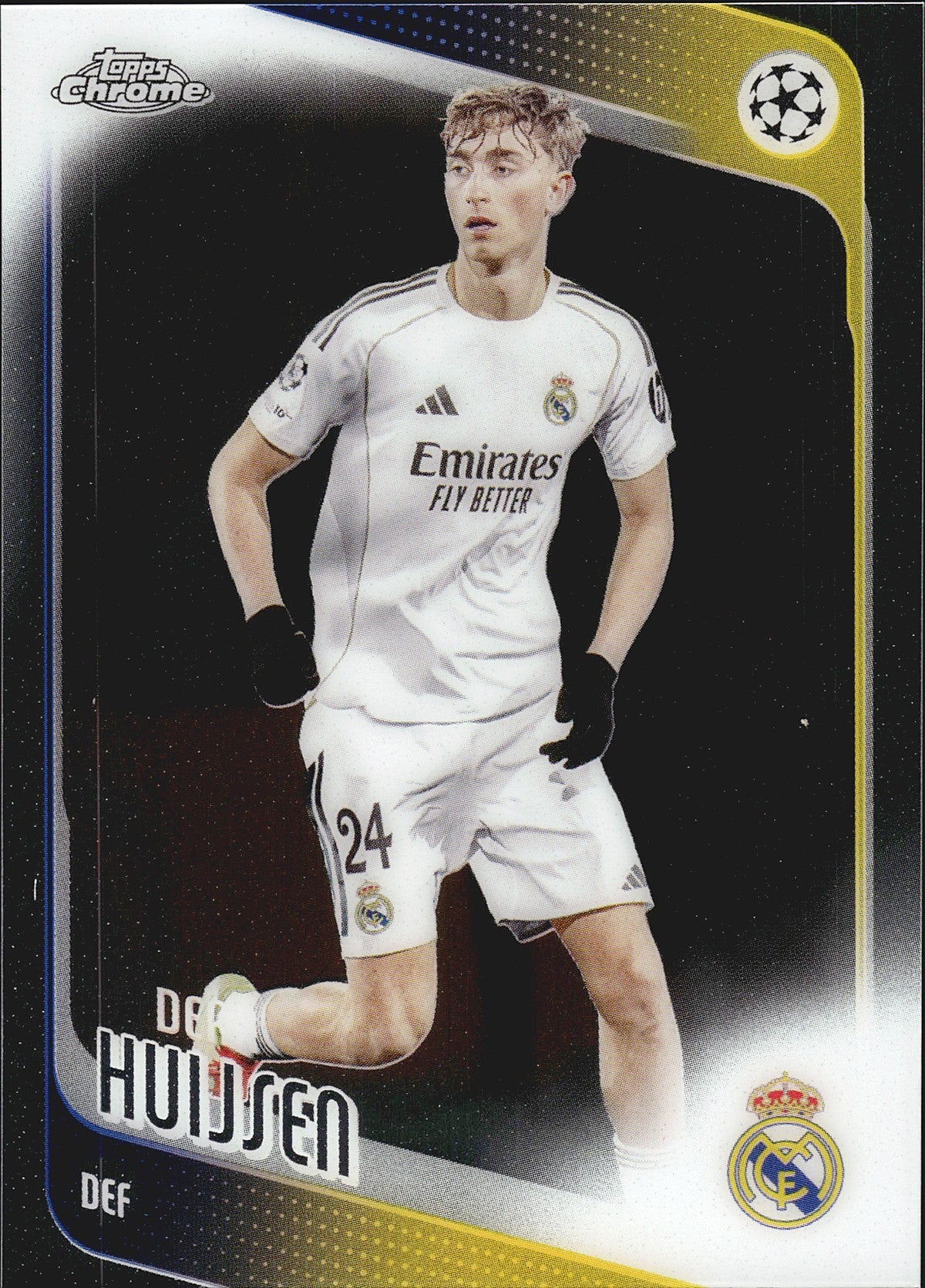 2025-26 Topps Chrome UEFA Club Competitions #39 Dean Huijsen – Real Madrid – front
