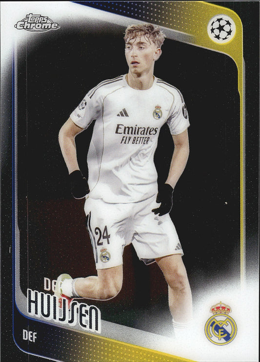 2025-26 Topps Chrome UEFA Club Competitions #39 Dean Huijsen – Real Madrid – front