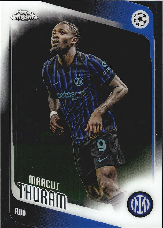 2025-26 Topps Chrome UEFA Club Competitions #48 Marcus Thuram – Inter Milan – front