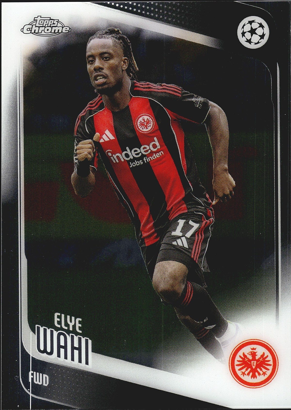 2025-26 Topps Chrome UEFA Club Competitions #61 Elye Wahi – Eintracht Frankfurt – front