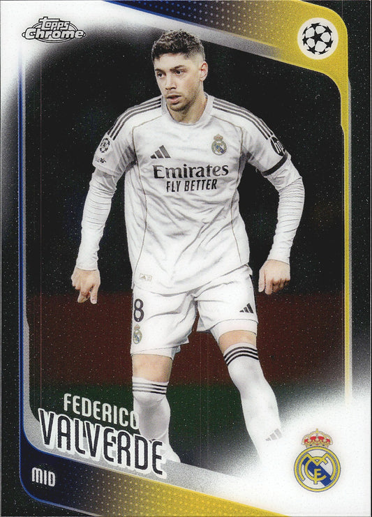 2025-26 Topps Chrome UEFA Club Competitions #65 Federico Valverde – Real Madrid – front