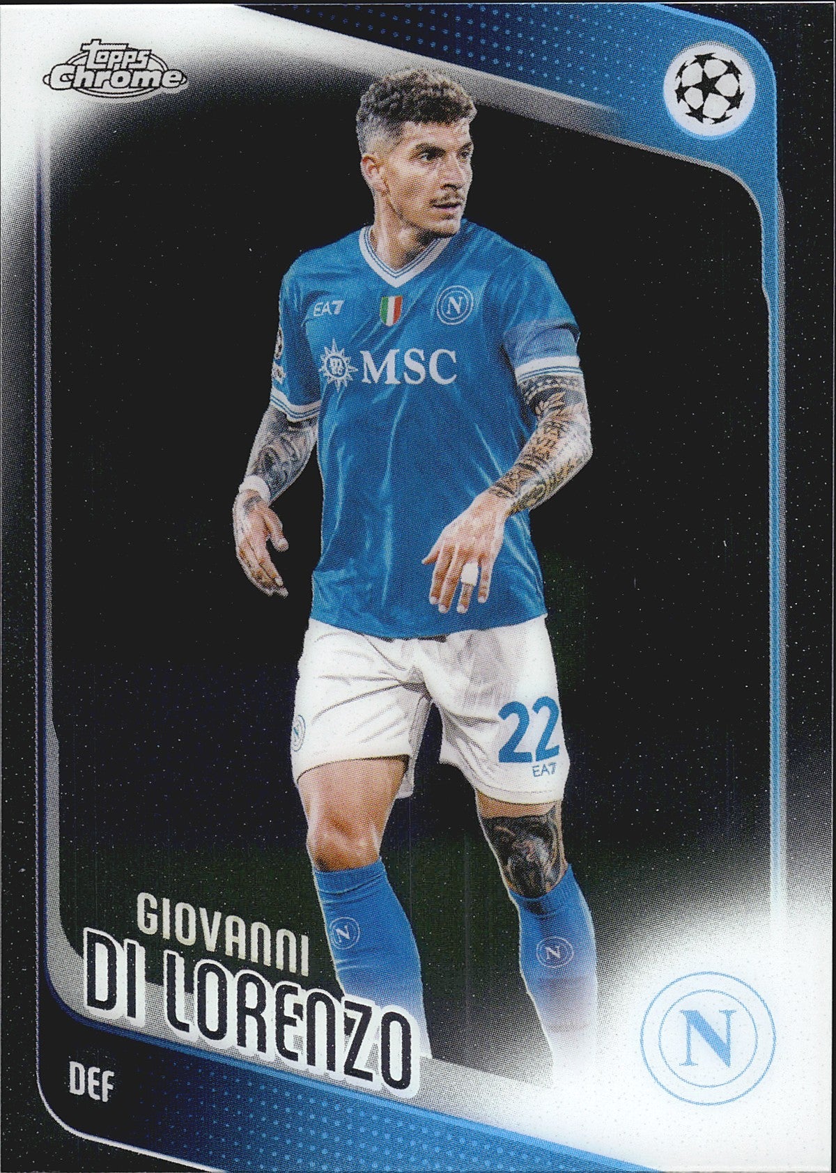 2025-26 Topps Chrome UEFA Club Competitions #77 Giovanni Di Lorenzo – SSC Napoli – front