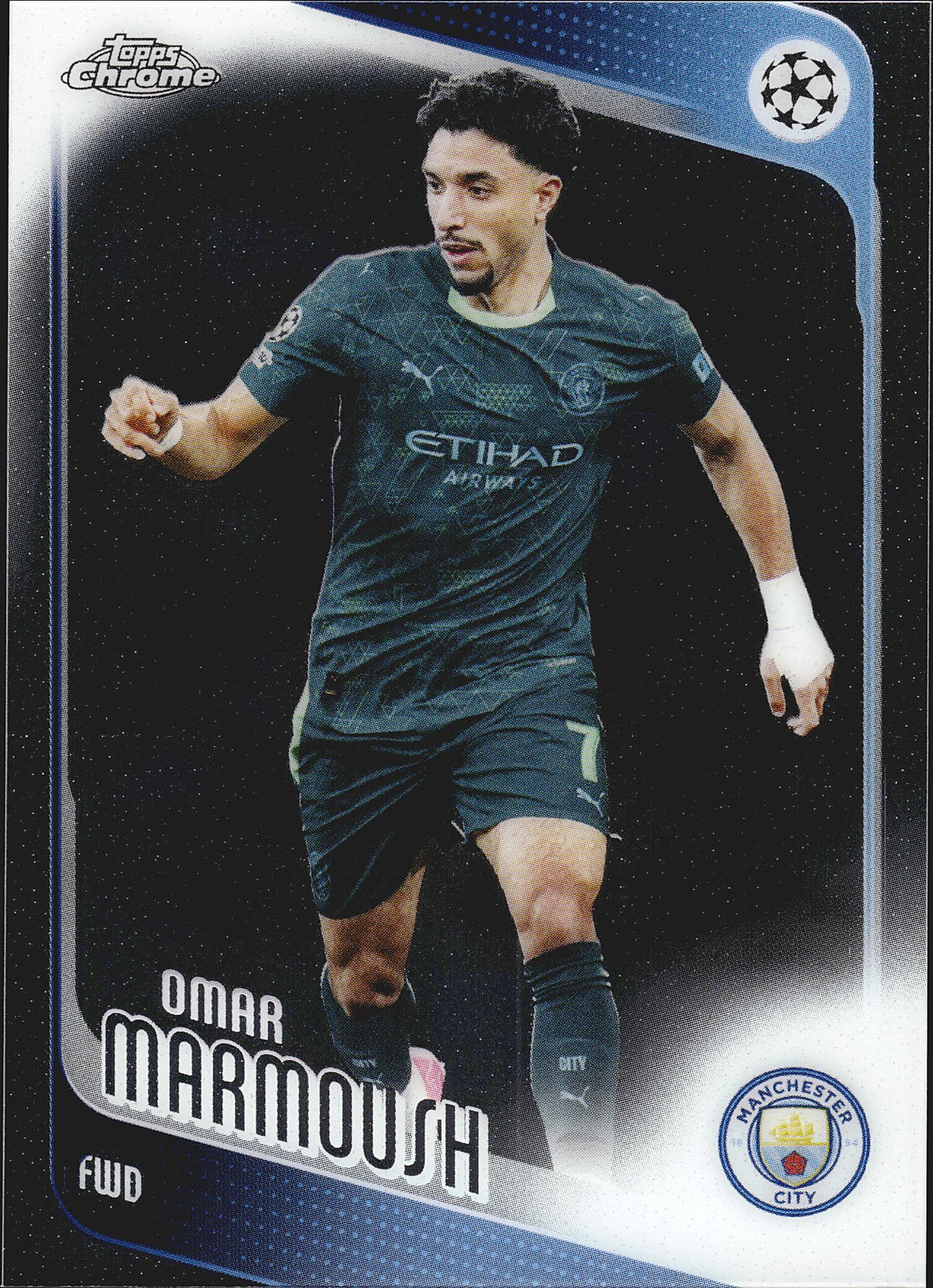 2025-26 Topps Chrome UEFA Club Competitions #80 Omar Marmoush – Manchester City – front