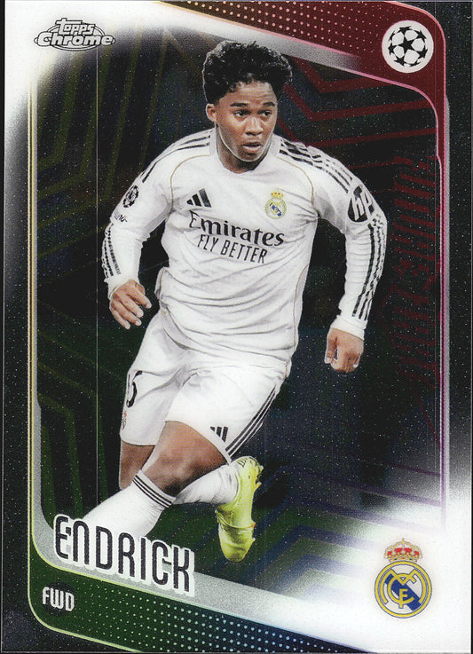 2025-26 Topps Chrome UEFA Club Competitions #86 Endrick – Real Madrid – Future Stars – front