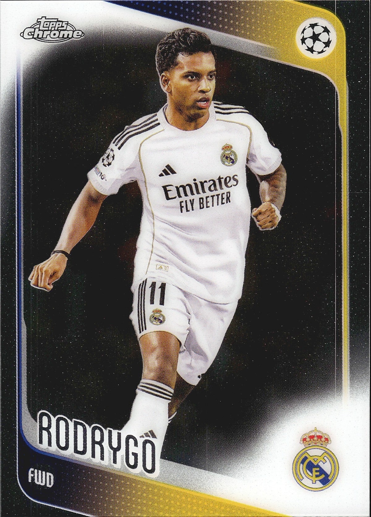 2025-26 Topps Chrome UEFA Club Competitions #102 Rodrygo – Real Madrid – front