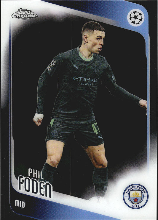 2025-26 Topps Chrome UEFA Club Competitions #103 Phil Foden – Manchester City – front