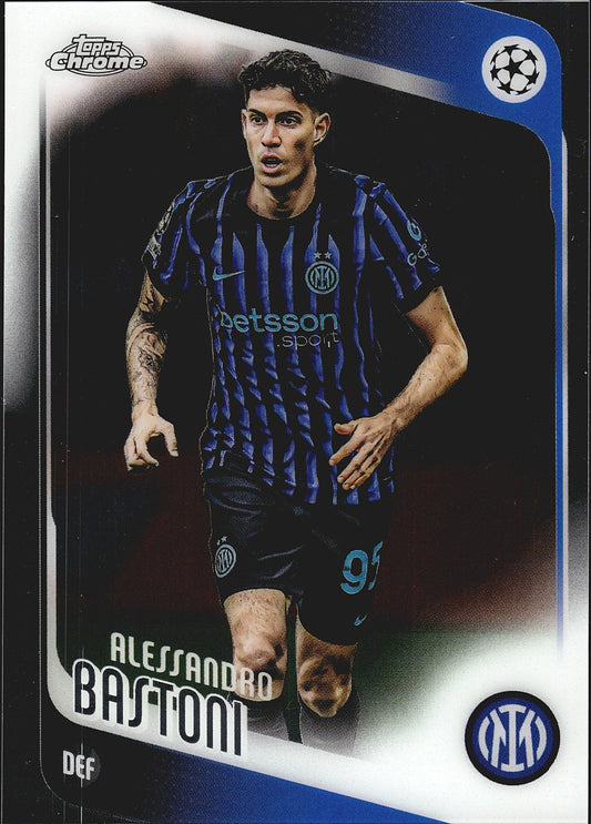 2025-26 Topps Chrome UEFA Club Competitions #143 Alessandro Bastoni – Inter Milan – front