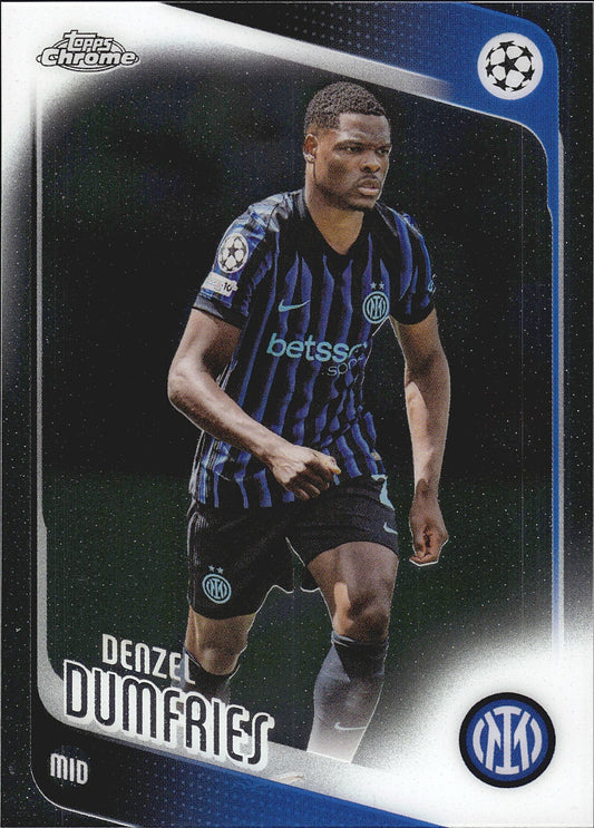 2025-26 Topps Chrome UEFA Club Competitions #145 Denzel Dumfries – Inter Milan – front