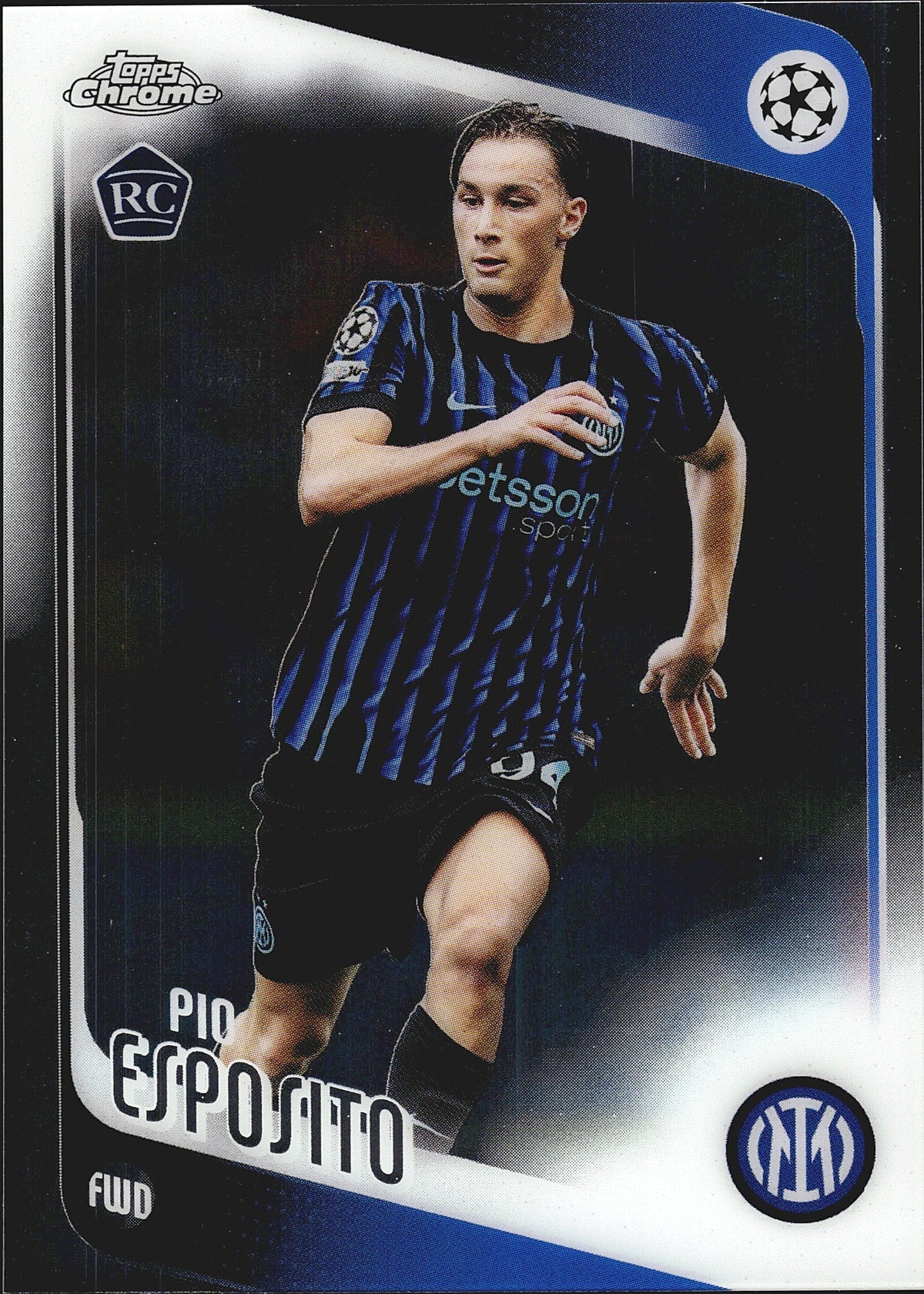 2025-26 Topps Chrome UEFA Club Competitions #163 Pio Esposito RC – Inter Milan – front