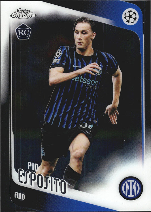 2025-26 Topps Chrome UEFA Club Competitions #163 Pio Esposito RC – Inter Milan – front