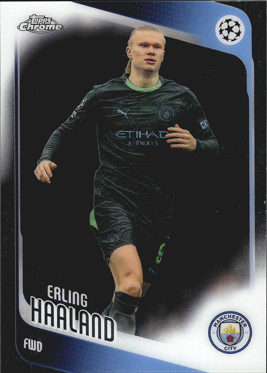 2025-26 Topps Chrome UEFA Club Competitions #181 Erling Haaland – Manchester City – front