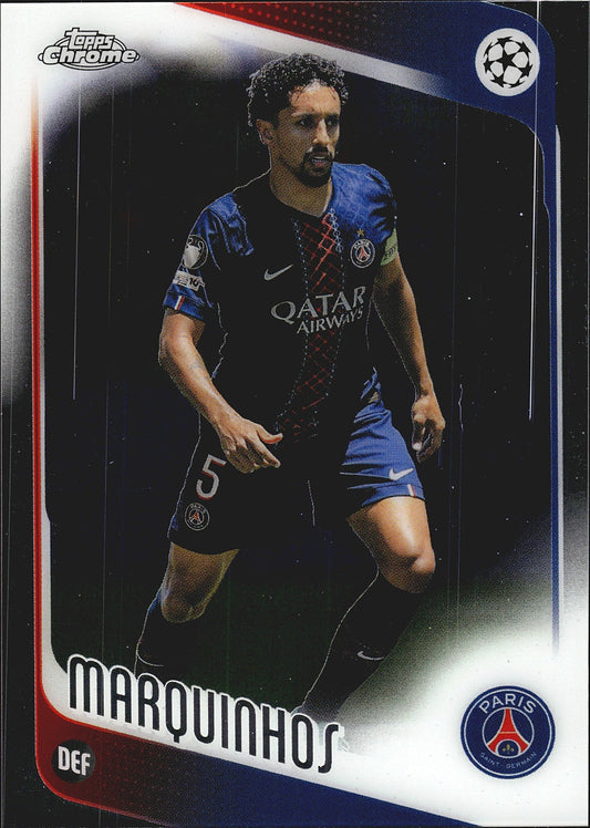 2025-26 Topps Chrome UEFA Club Competitions #92 Marquinhos – Paris Saint-Germain – front