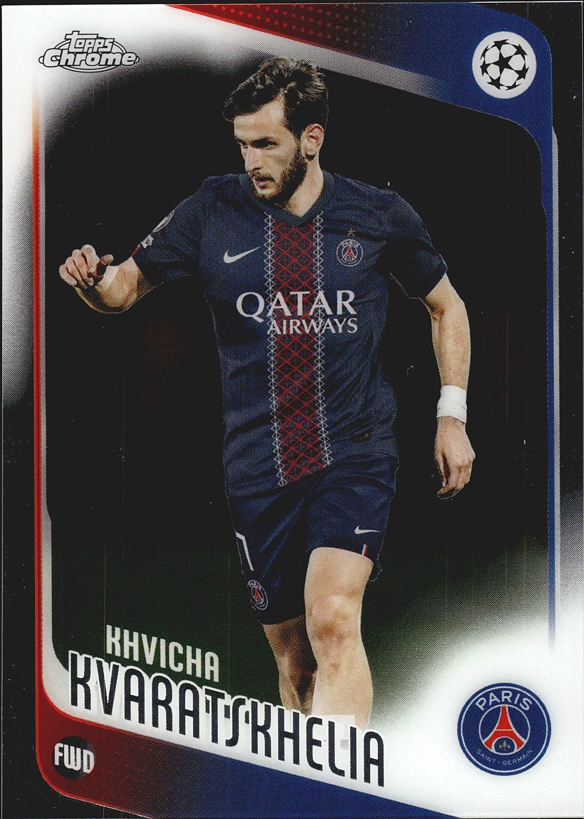 2025-26 Topps Chrome UEFA Club Competitions #167 Khvicha Kvaratskhelia – Paris Saint-Germain – front