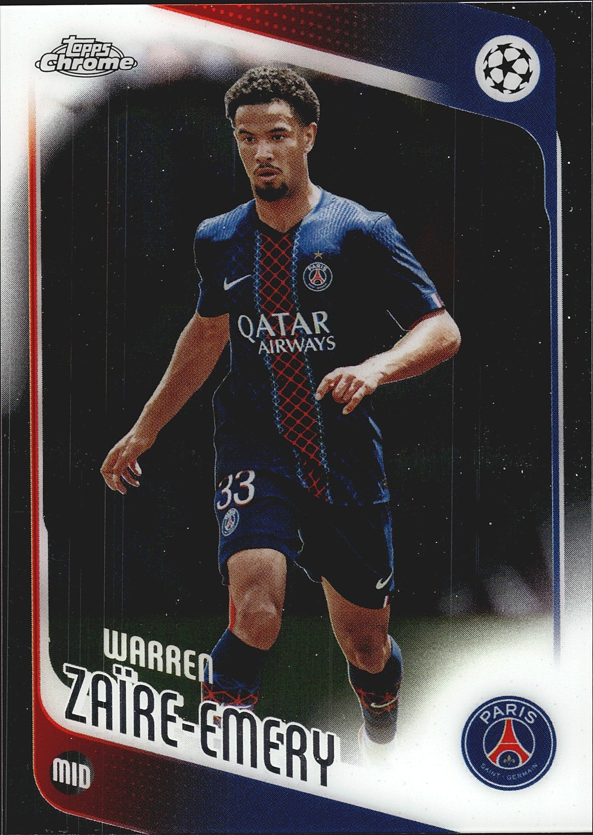 2025-26 Topps Chrome UEFA Club Competitions #170 Warren Zaïre-Emery – Paris Saint-Germain – front