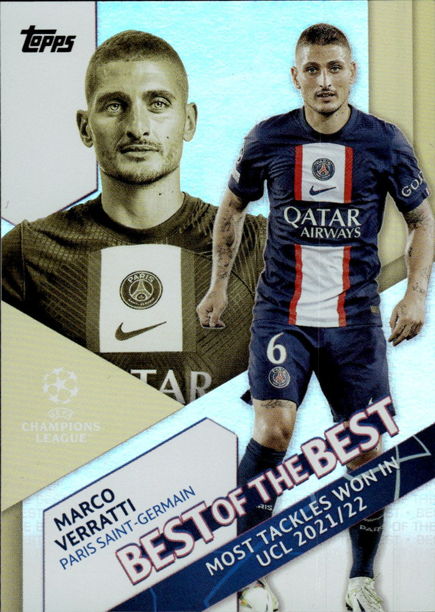 Marco Verratti – Paris Saint-Germain · 2022-23 Topps UEFA Club Competitions #BB-6 Best of the Best – front