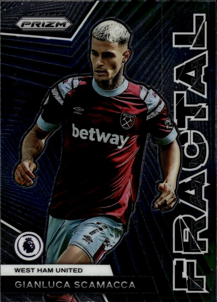 Gianluca Scamacca – West Ham United · 2022-23 Panini Prizm Premier League #26 Fractal – front