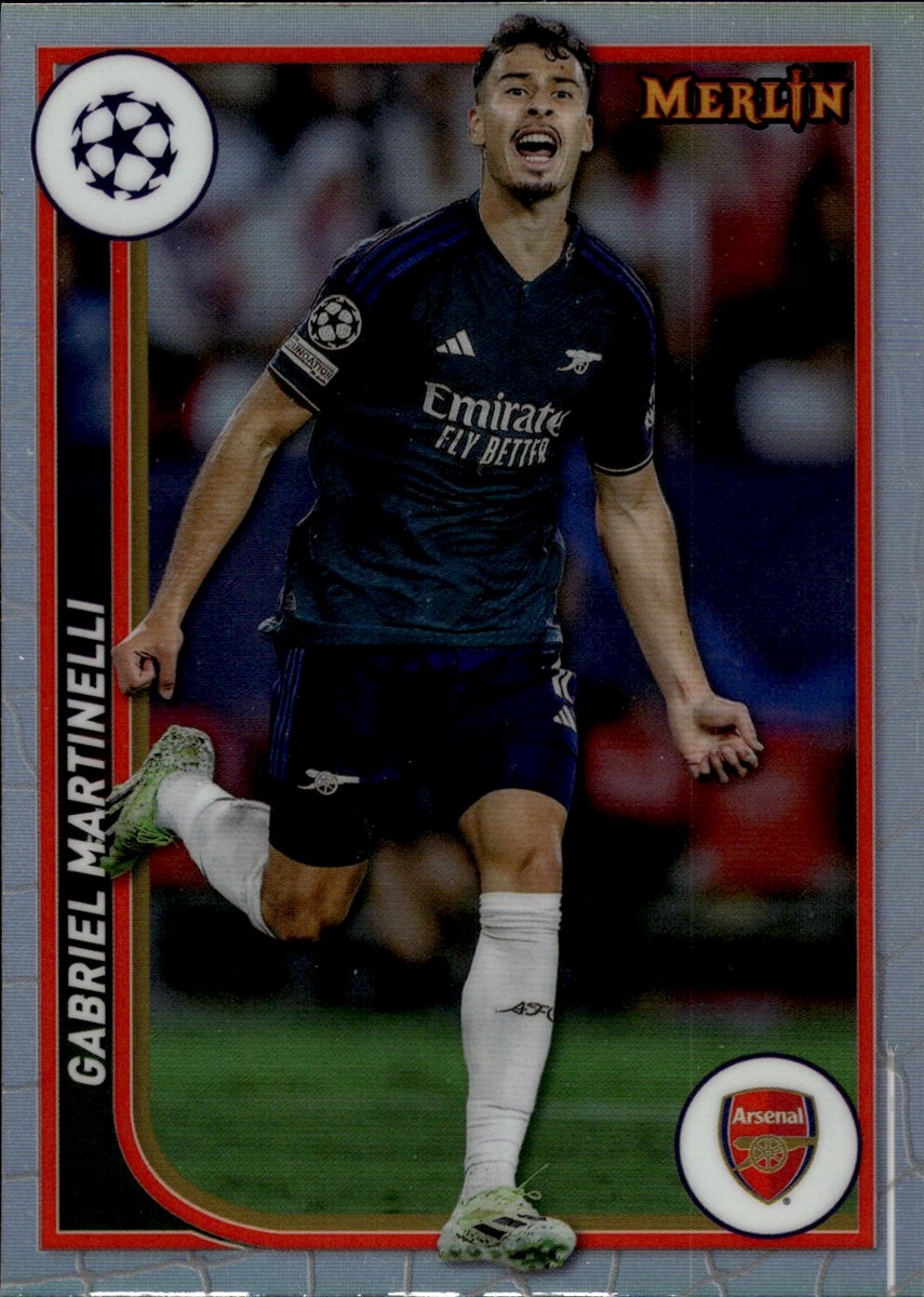 Gabriel Martinelli – Arsenal FC · 2023-24 Topps Merlin Collection UEFA Club Competitions #10 Refractor – front