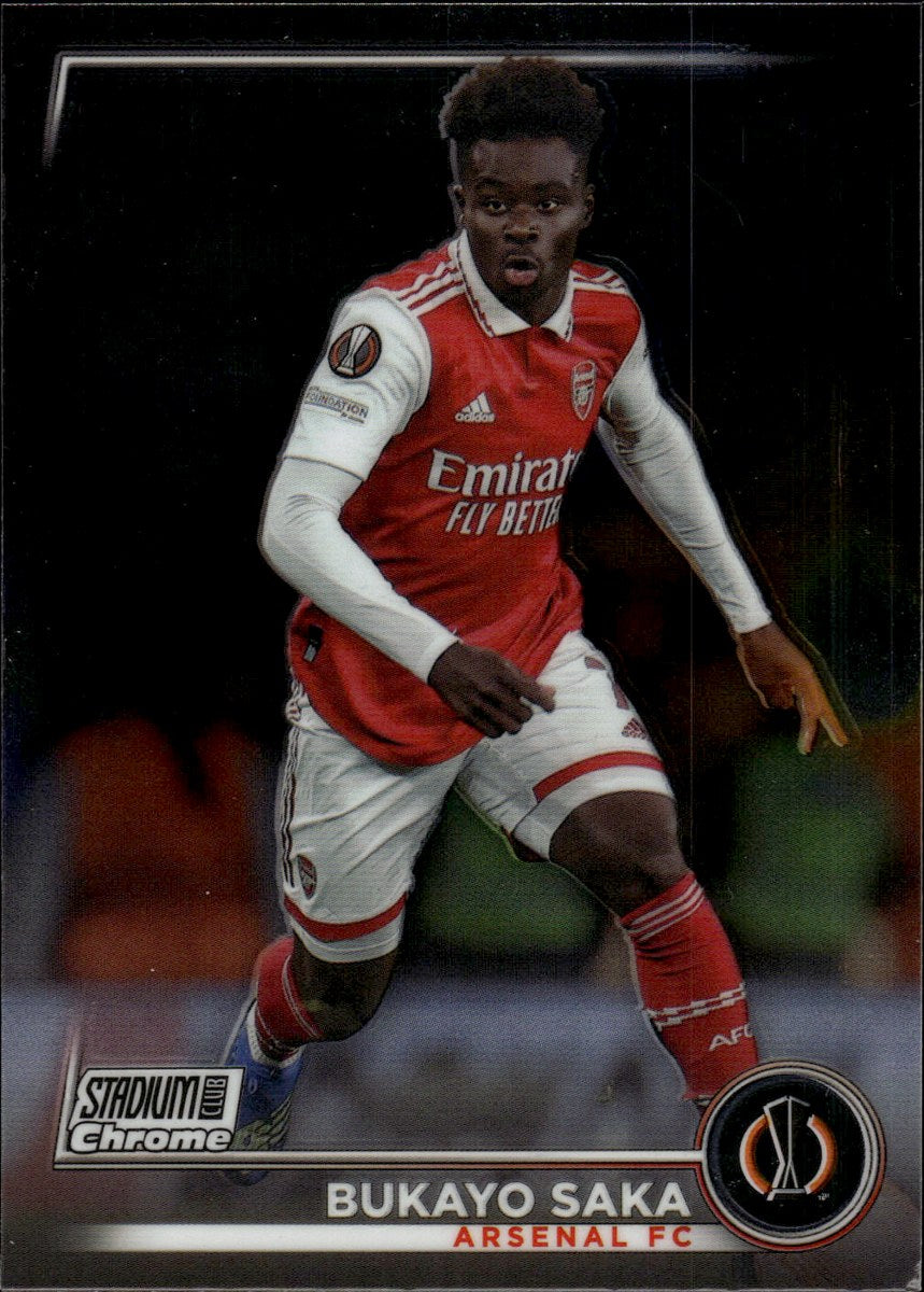 Bukayo Saka – Arsenal FC · 2022-23 Topps Stadium Club Chrome UEFA Club Competitions #72 – front