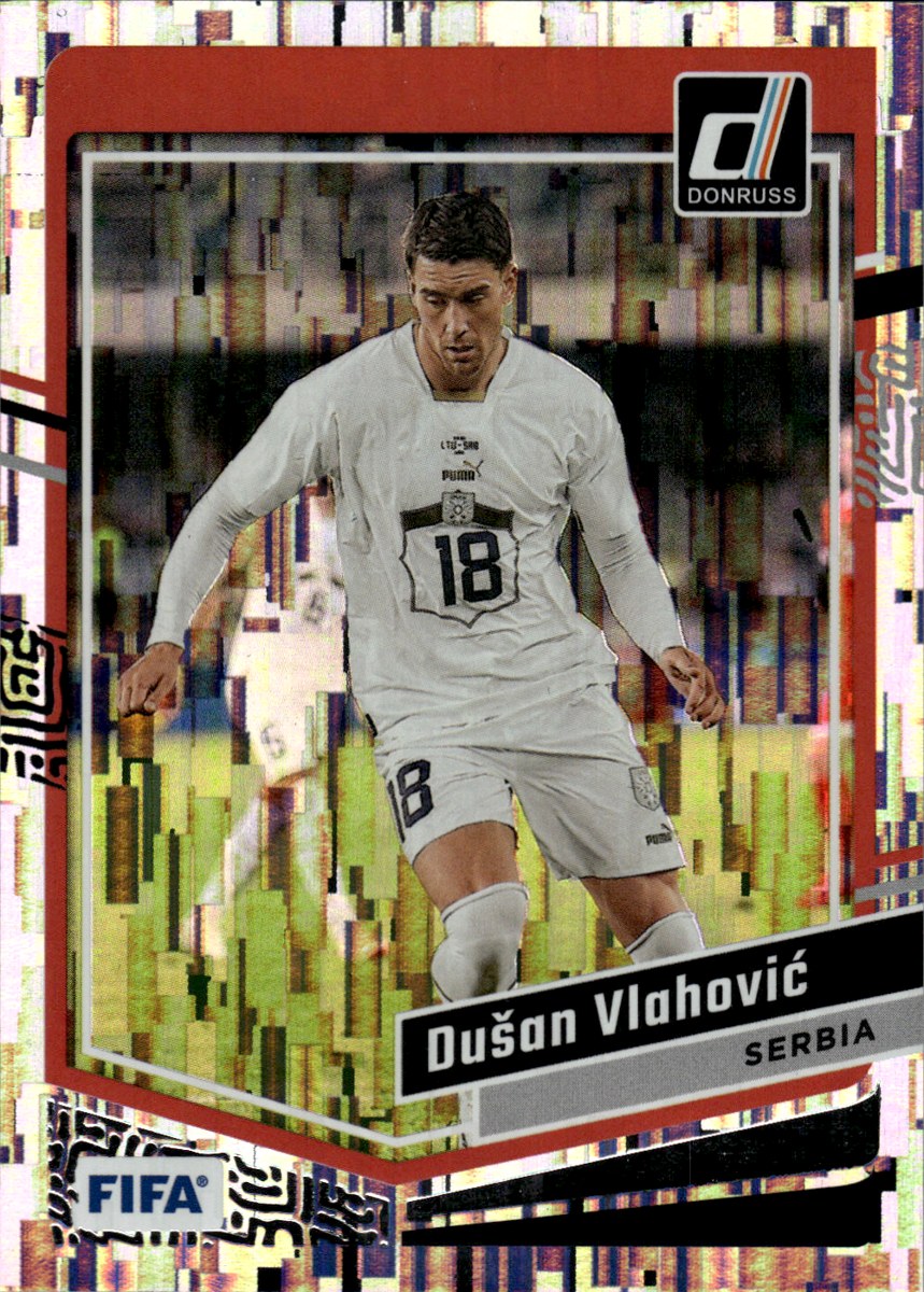 Dušan Vlahović – Serbia · 2023-24 Panini Donruss Soccer #48 Silver Parallel – front