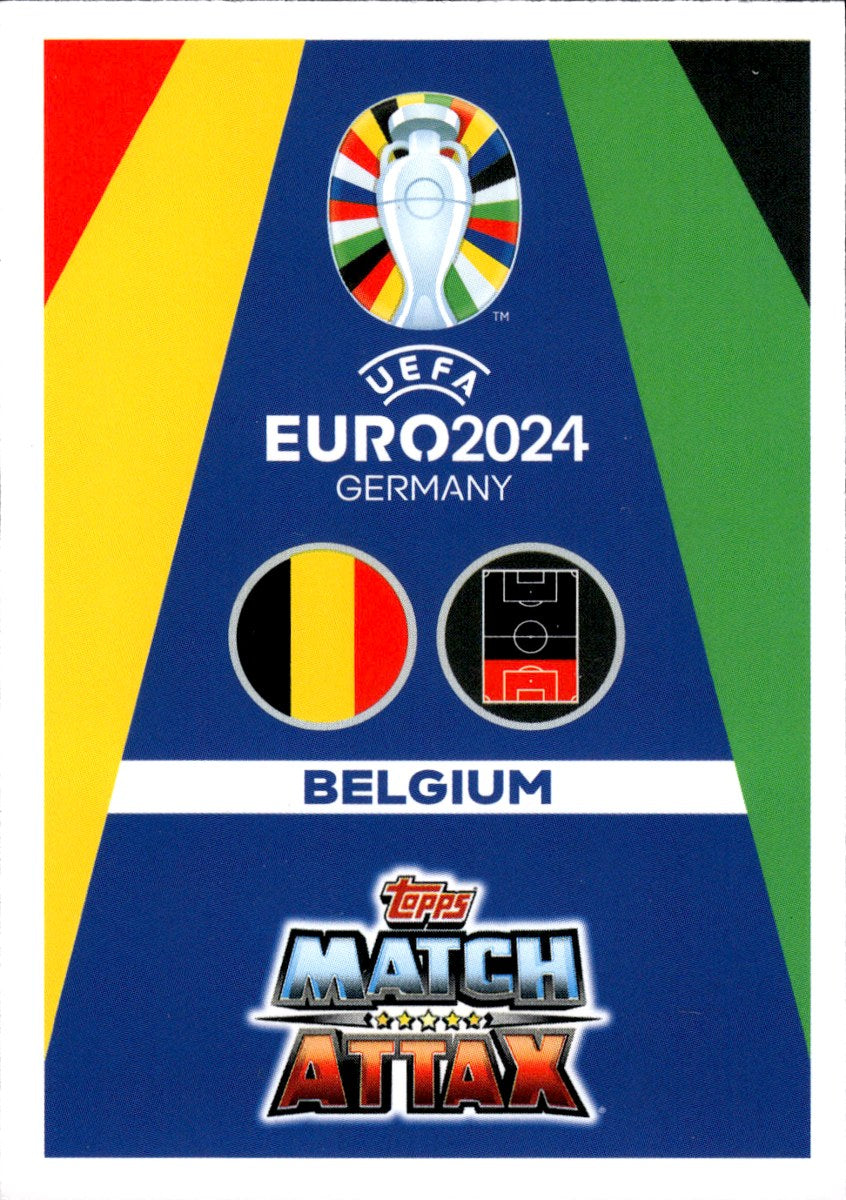 Zeno Debast – Belgium · 2024 Topps Match Attax UEFA Euro 2024 #BEL6 Graduated Gem – back