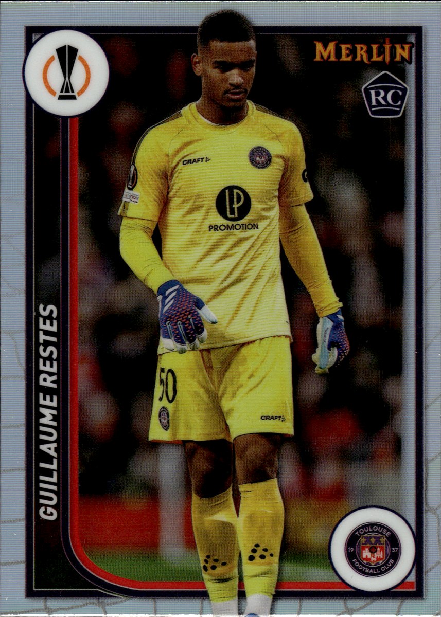 Guillaume Restes – Toulouse FC · 2023-24 Topps Merlin Chrome UEFA Club Competitions #61 Refractor RC – front