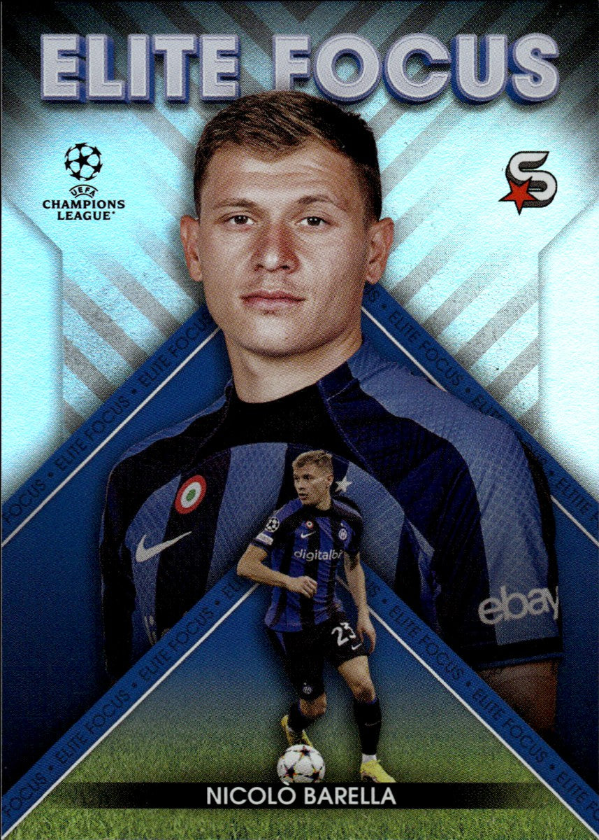 Nicolò Barella – Inter · 2022-23 Topps UEFA Superstars #EF-NB Elite Focus – front