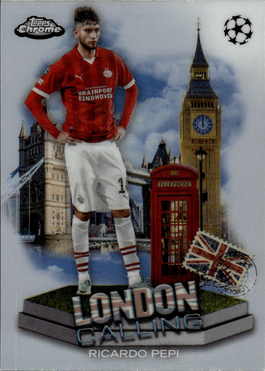 Ricardo Pepi – PSV Eindhoven · 2023-24 Topps Chrome UEFA Club Competitions #LC-12 London Calling – front