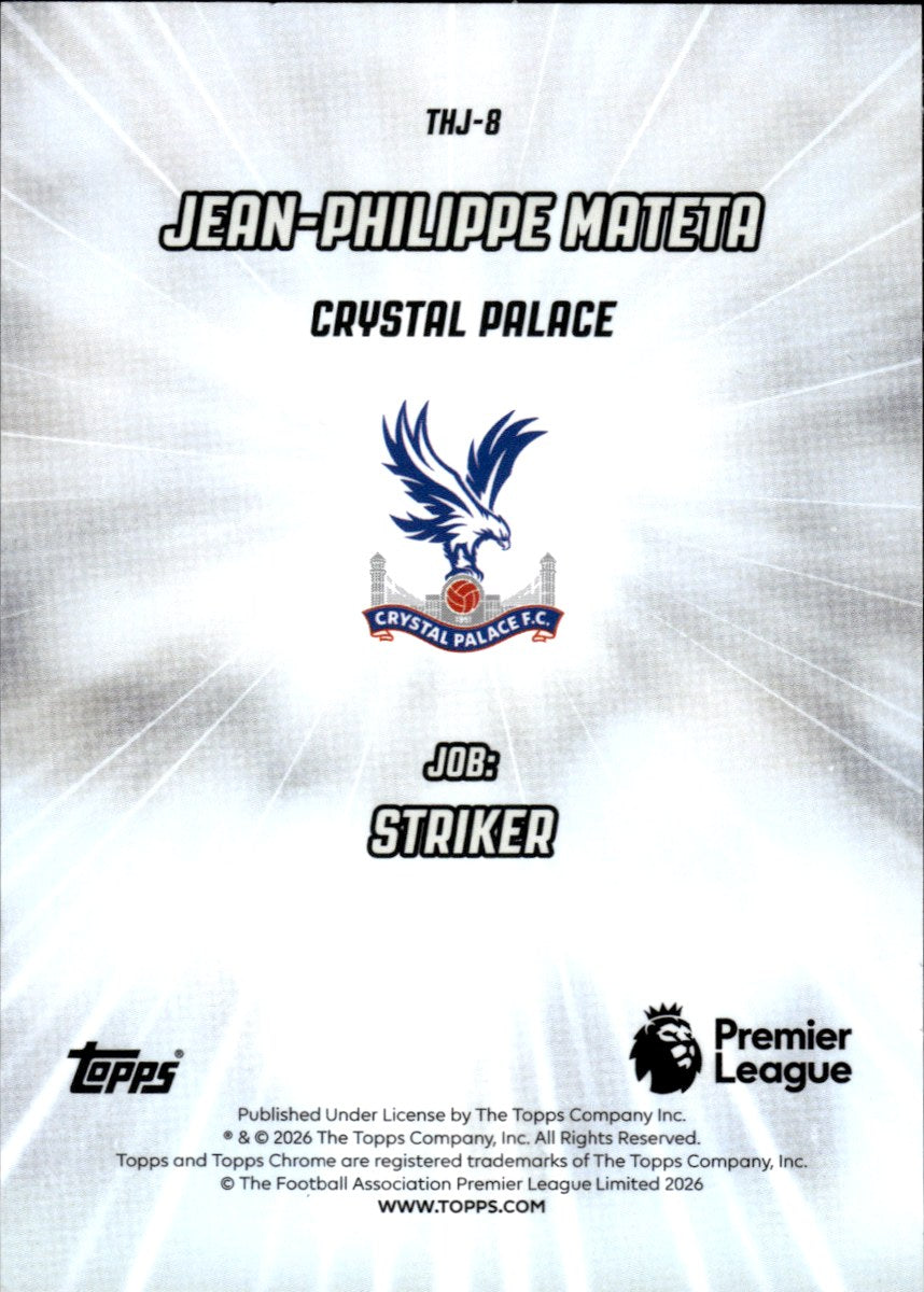 Jean-Philippe Mateta – Crystal Palace · 2025-26 Topps Chrome Premier League #THJ-8 That's His Job – back