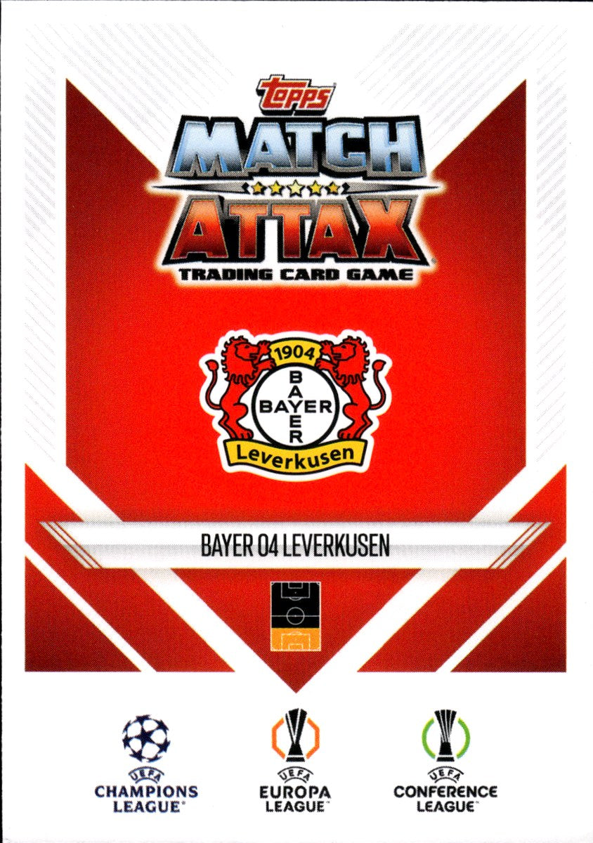 Jeremie Frimpong – Bayer Leverkusen · 2024-25 Topps Match Attax UEFA Club Competitions #404 Man of the Match (Signature Style) – back