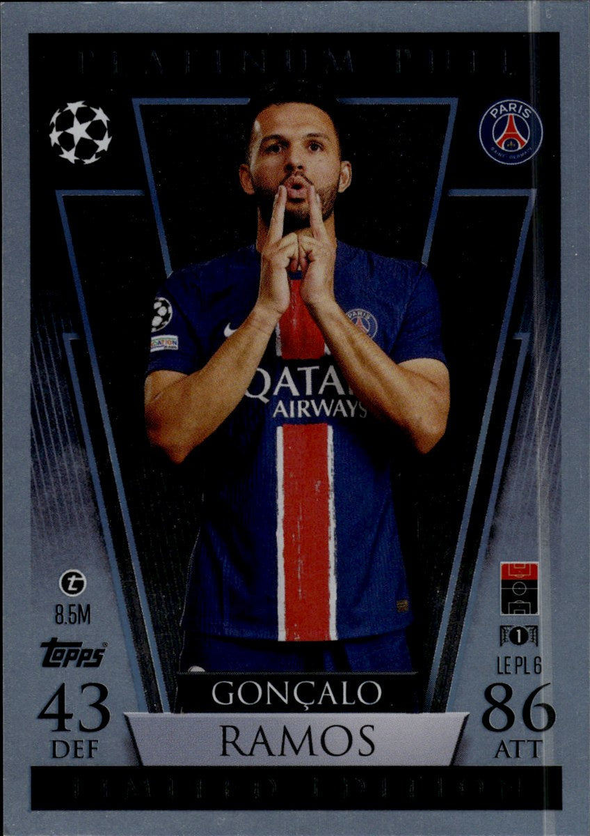 Gonçalo Ramos – Paris Saint-Germain · 2024-25 Topps Match Attax UEFA Club Competitions LE PL6 Limited Edition – front