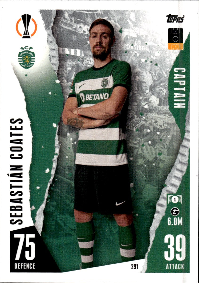 Sebastián Coates – Sporting CP · 2023-24 Topps Match Attax UEFA Club Competitions #291 Captain – front