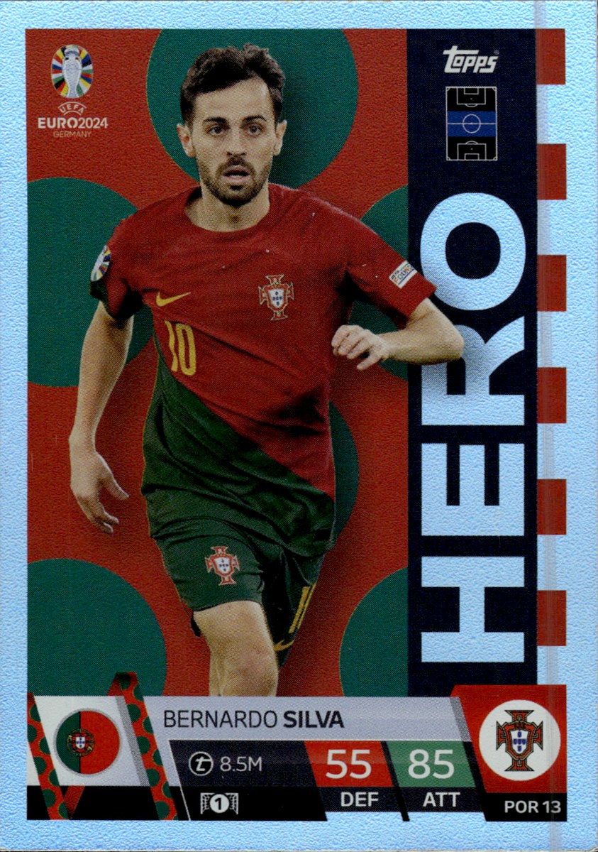 Bernardo Silva – Portugal · Topps Match Attax UEFA Euro 2024 #POR13 Hero – front