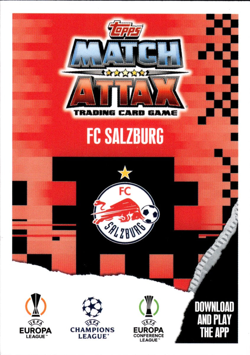 FC Salzburg Team Badge · 2023-24 Topps Match Attax UEFA Club Competitions #316 – back