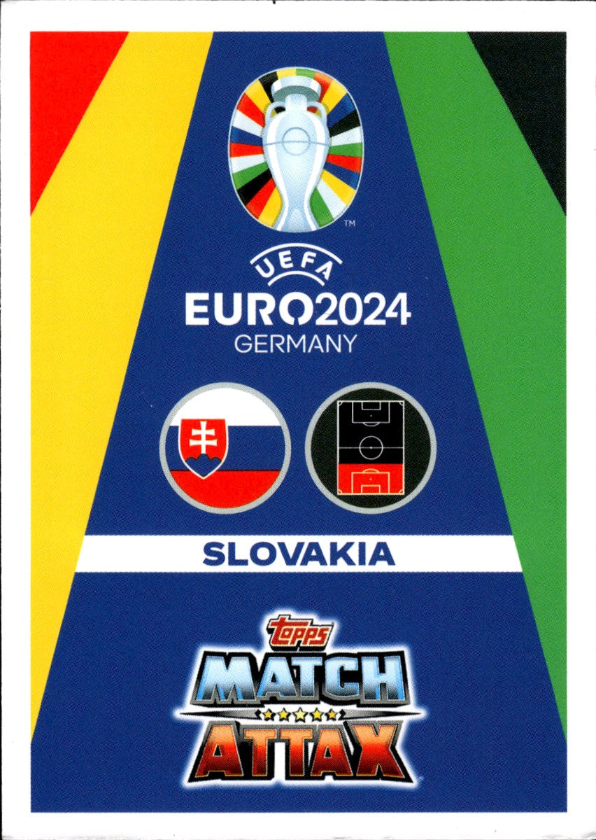 Milan Škriniar – Slovakia · Topps Match Attax UEFA Euro 2024 #SVK4 Captain – back