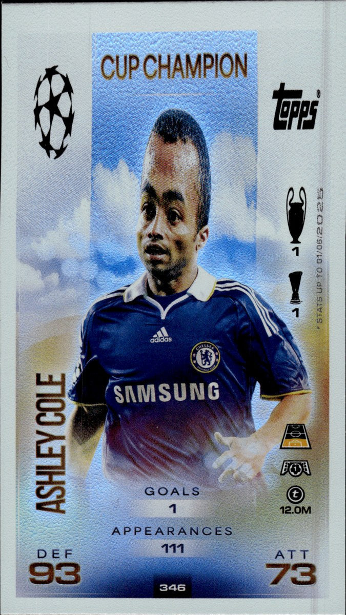 Ashley Cole – Chelsea · 2025-26 Topps Match Attax UEFA Club Competitions #348 Cup Champion – front