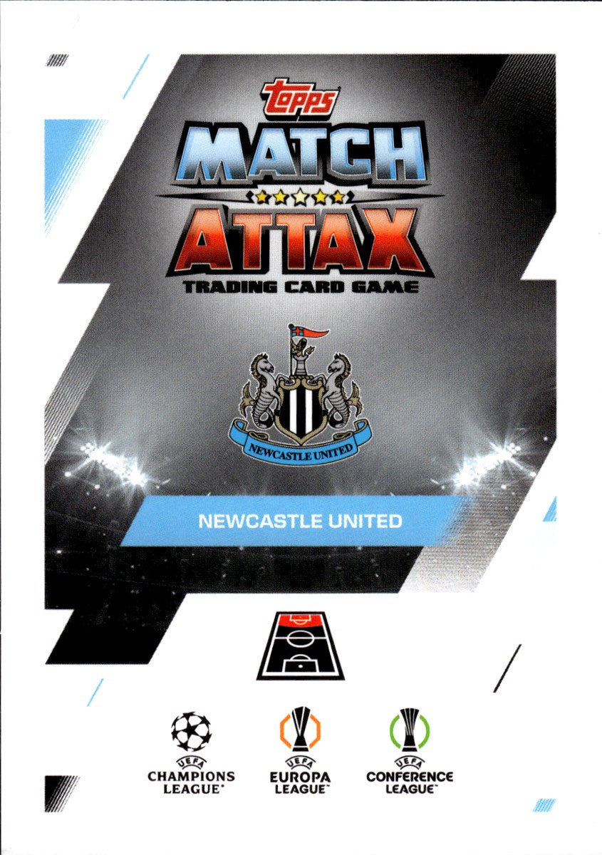 Anthony Gordon – Newcastle United · 2025-26 Topps Match Attax UEFA Club Competitions #81 – back