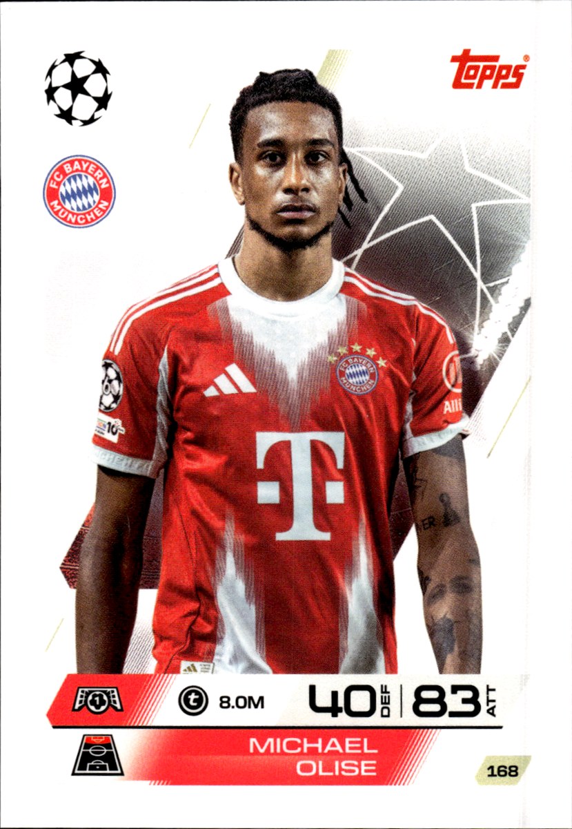 Michael Olise – Bayern München · 2025-26 Topps Match Attax UEFA Club Competitions #168 – front