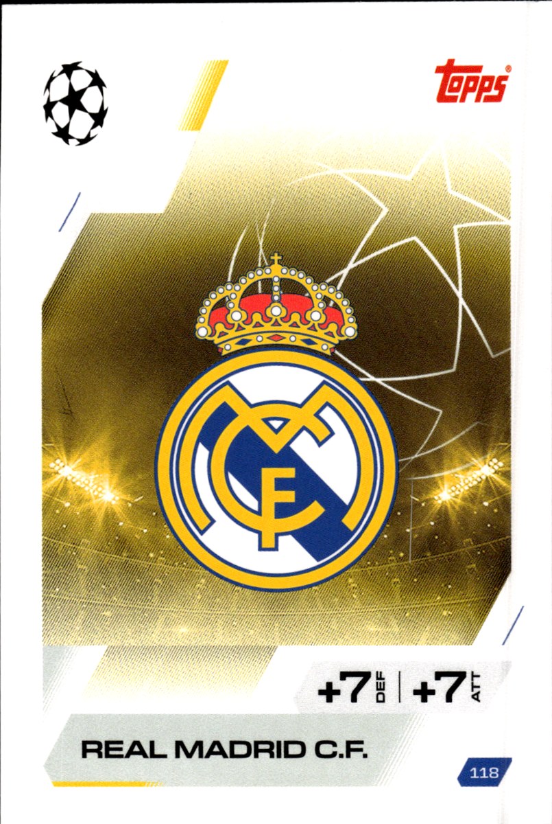 Real Madrid Team Badge · 2025-26 Topps Match Attax UEFA Club Competitions #118 – front
