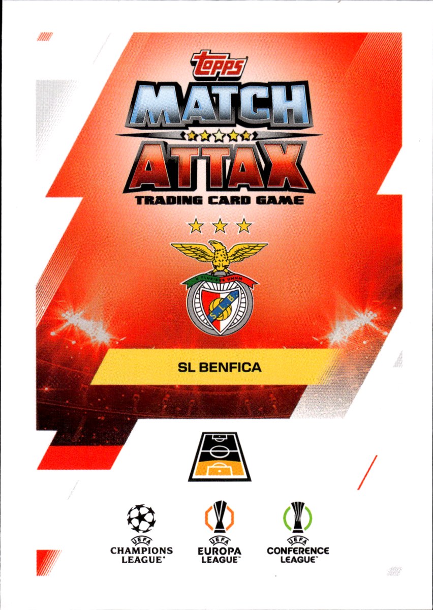 António Silva – Benfica · 2025-26 Topps Match Attax UEFA Club Competitions #209 – back